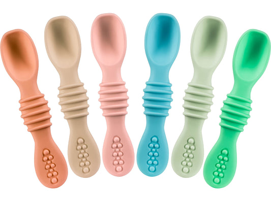 Baby Led Weaning Silicone Baby Spoons Self Feeding 6 Months Baby Utensils - BPA Free